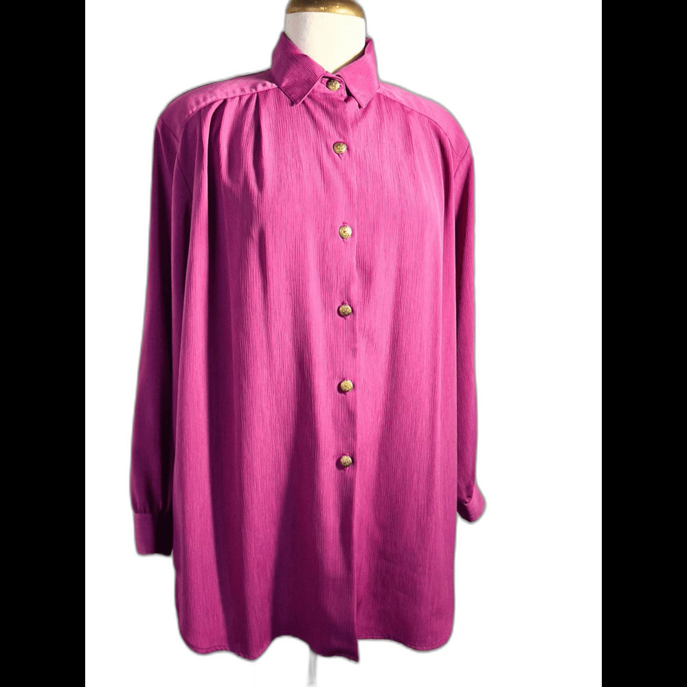 Maggie Sweet Blouse Size M Vintage 90's Romantic Academia Purple Blouse